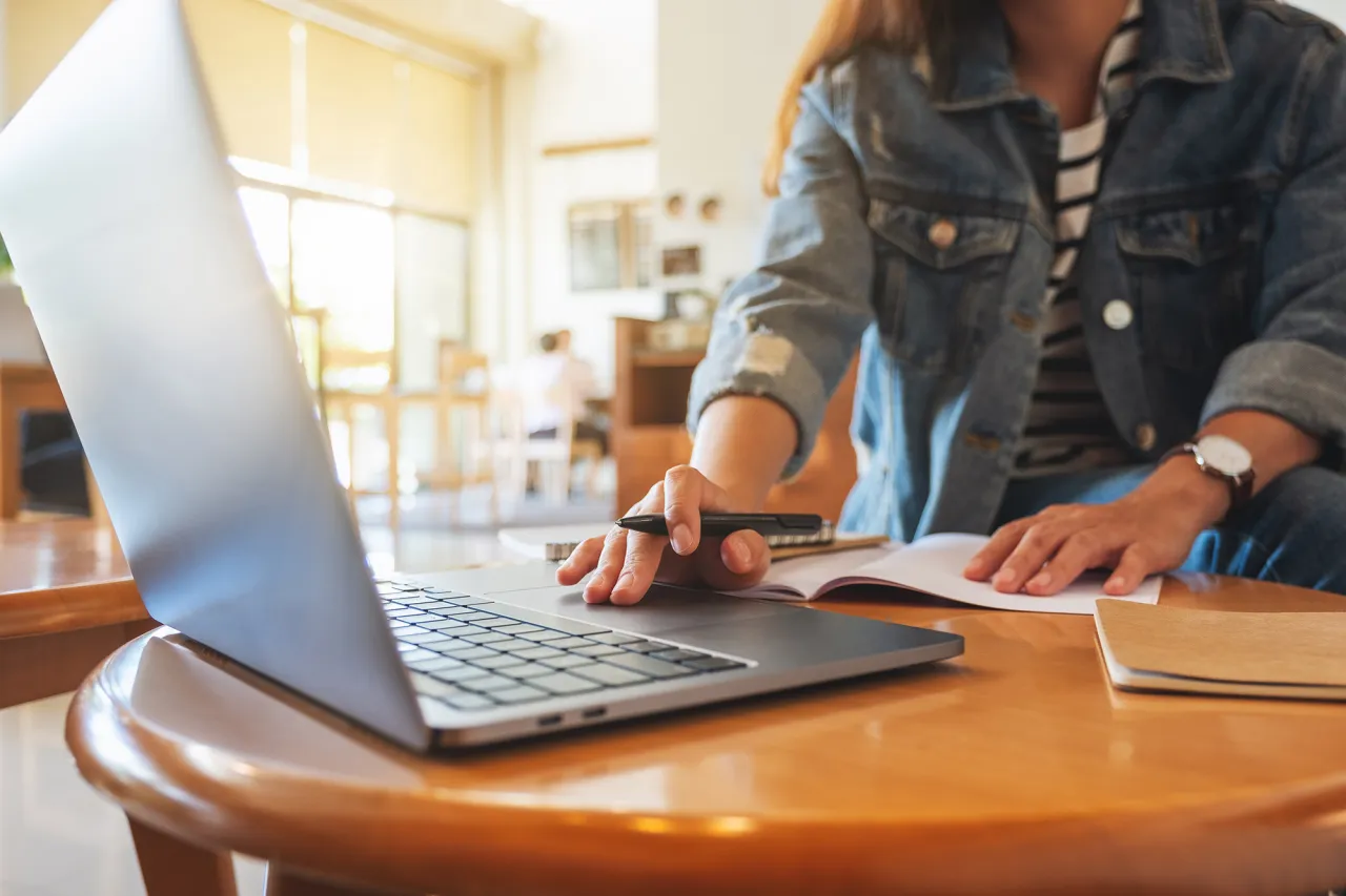 Person using a laptop